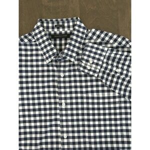 Tommy Hilfiger Men Button Down Regular Fit Shirt Size XL 17 34/35 Blue Check L/S